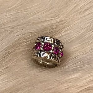 Pandora Sparkle Spacer Charm Bead Pink Silver 925